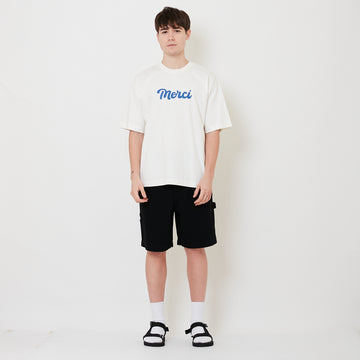 Men Relaxed Fit Worker Denim Shorts - Black - SM2508133B