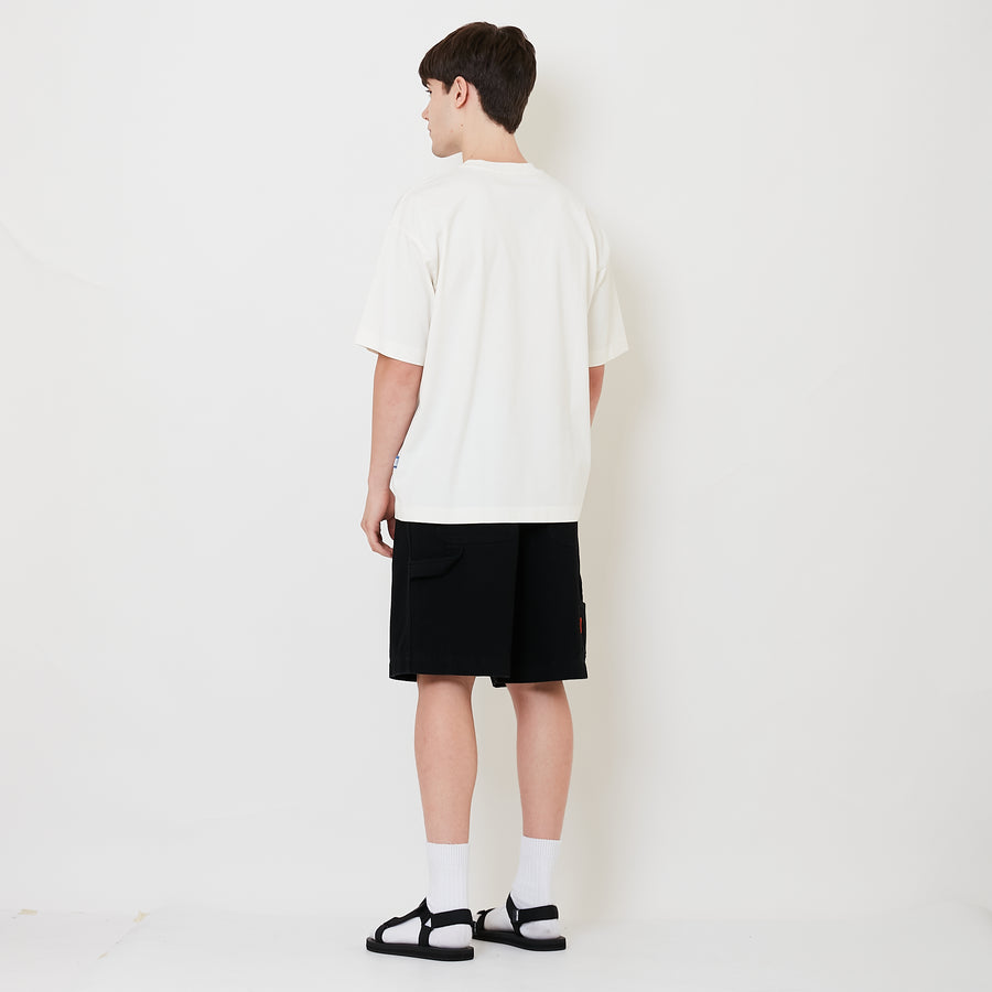 Men Relaxed Fit Worker Denim Shorts - Black - SM2508133B