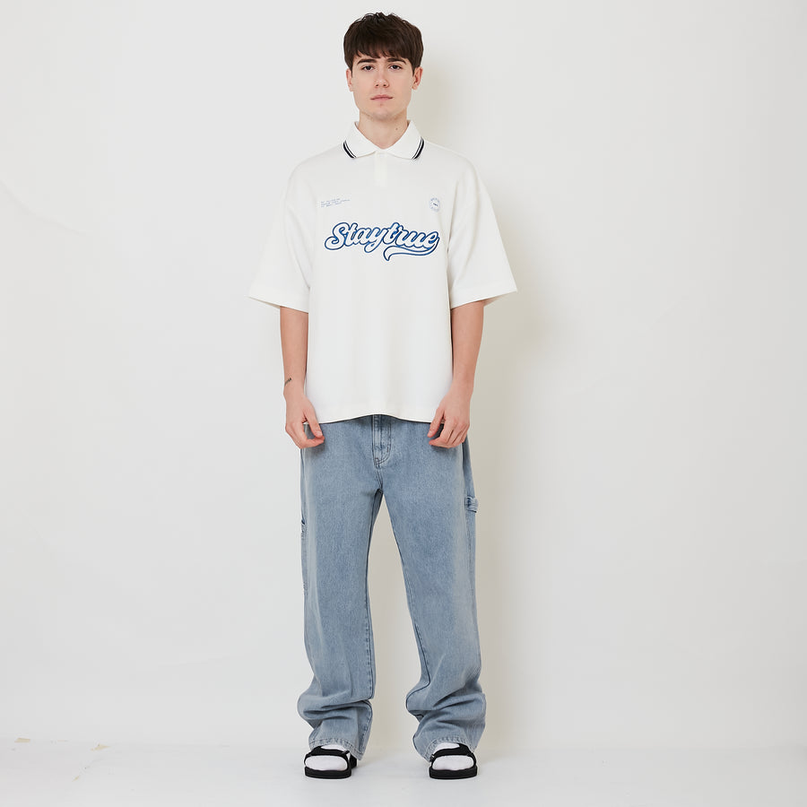 Men Straight Cut Worker Denim Long Pants - Light Blue - SM2508134A