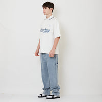 Men Straight Cut Worker Denim Long Pants - Light Blue - SM2508134A