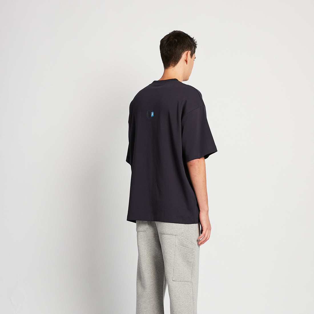 Men Embroidery Oversized Tee - Navy - SM2508135B