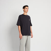 Men Embroidery Oversized Tee - Navy - SM2508135B