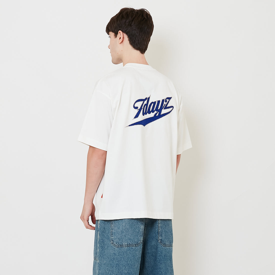 Men Embroidery Oversized Tee - Off White - SM2508136A