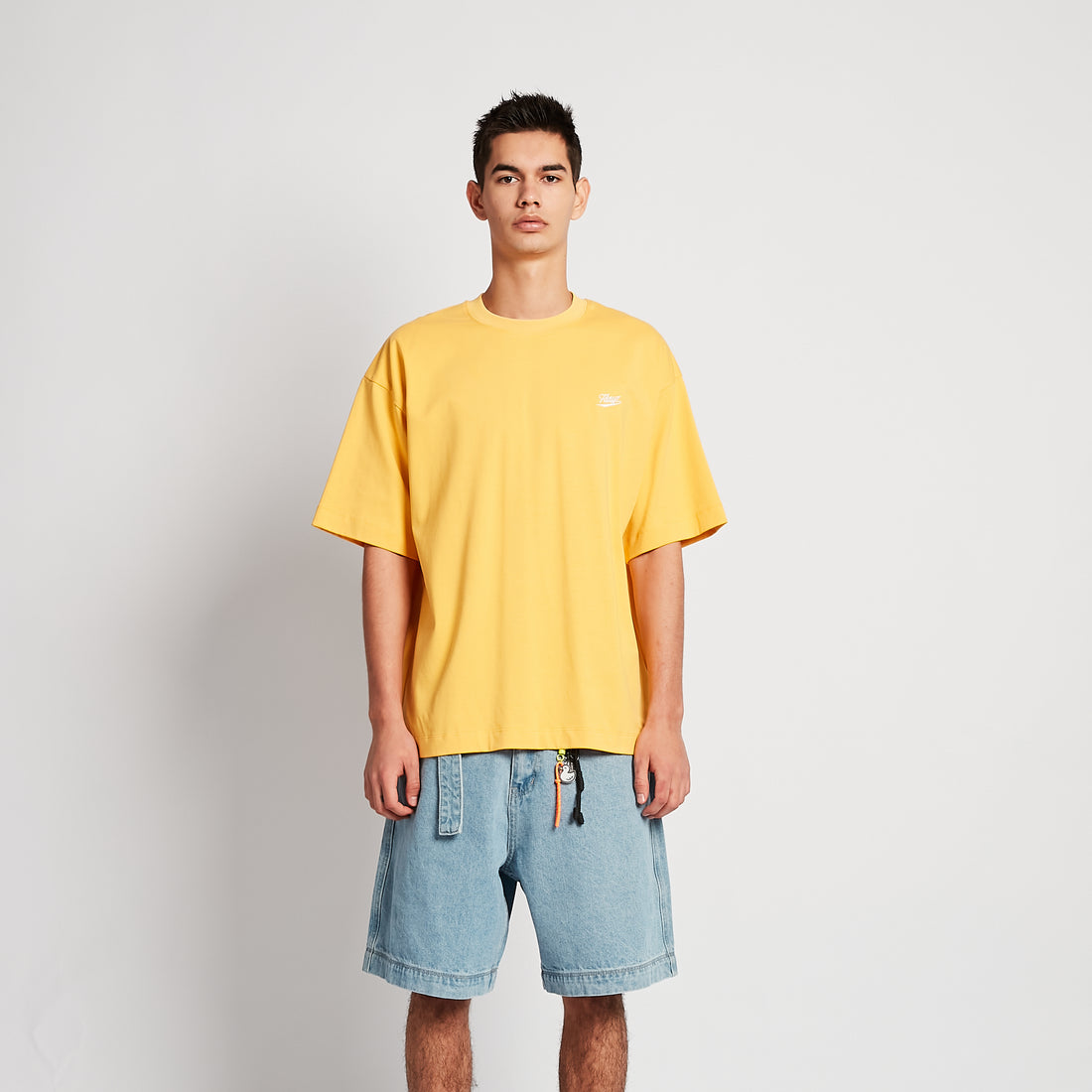 Men Embroidery Oversized Tee - Yolk - SM2508136B