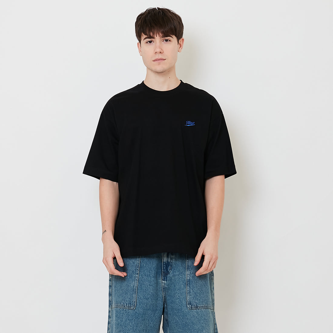 Men Embroidery Oversized Tee - Black - SM2508136C