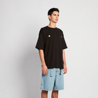 Men Embroidery Oversized Tee - Black - SM2508137D