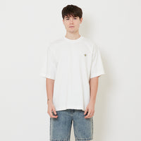 Men Embroidery Oversized Tee - Off White - SM2508138A