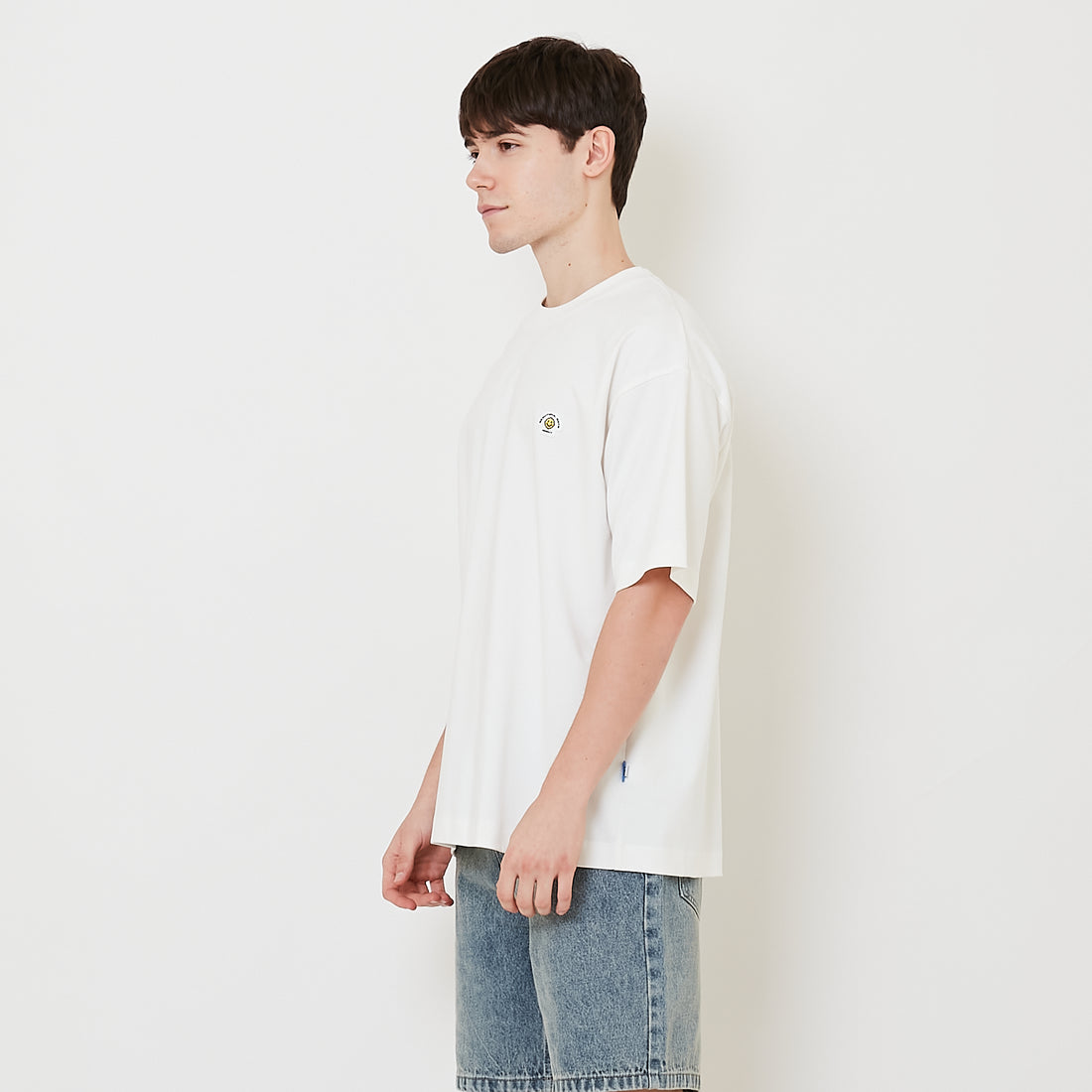 Men Embroidery Oversized Tee - Off White - SM2508138A