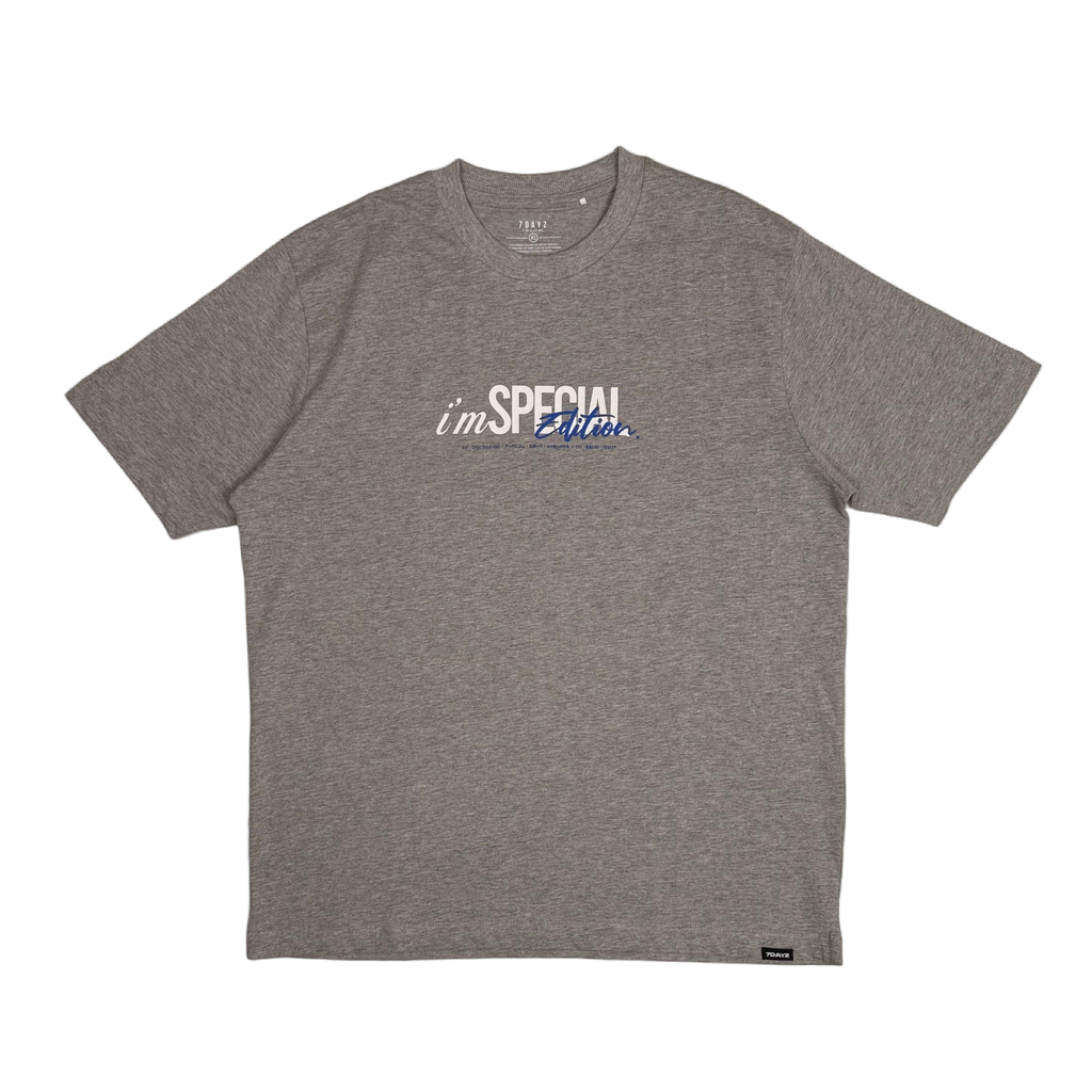 Men Graphic Tee - Melange Grey - SM2509086B
