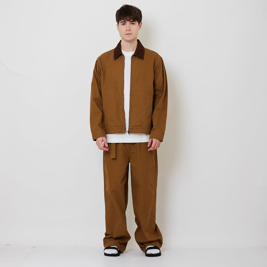 Men Barrel Leg Long Pants - Khaki - SM2509141A