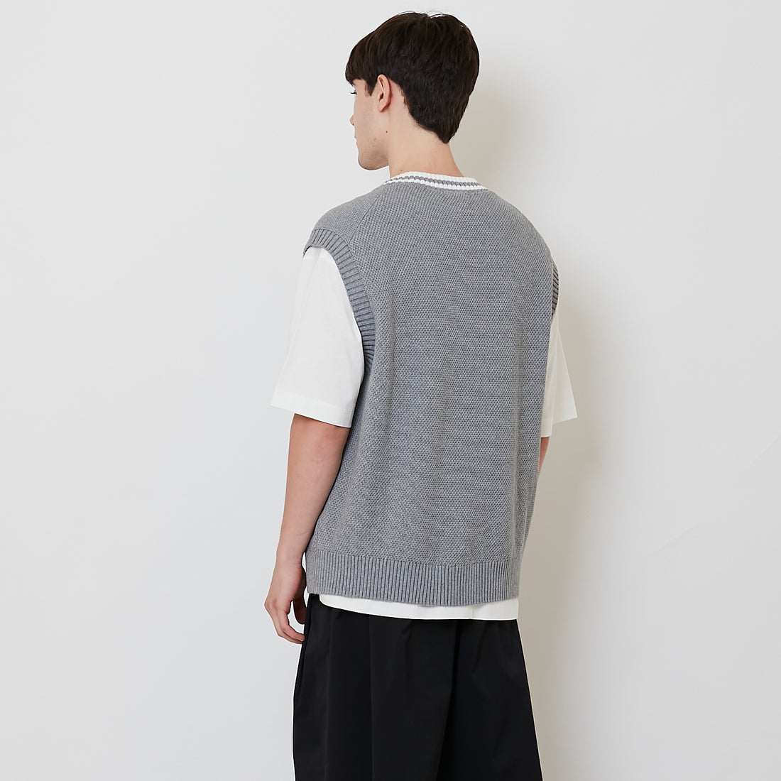Men Vest Top - Melange Grey - SM2509142A
