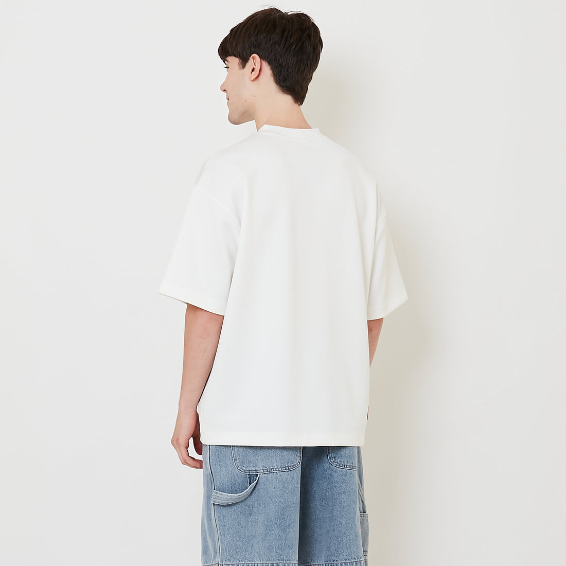 Men Embroidery Oversized Jersey Tee - Off White - SM2509146A