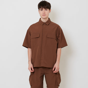 Men Oversized Shirt - Brown - SM2509149A