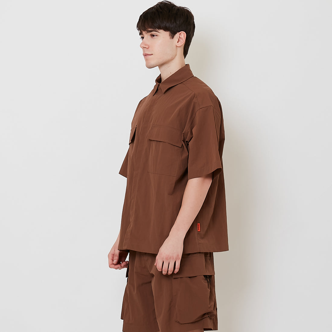 Men Oversized Shirt - Brown - SM2509149A