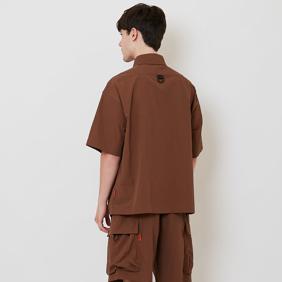 Men Oversized Shirt - Brown - SM2509149A