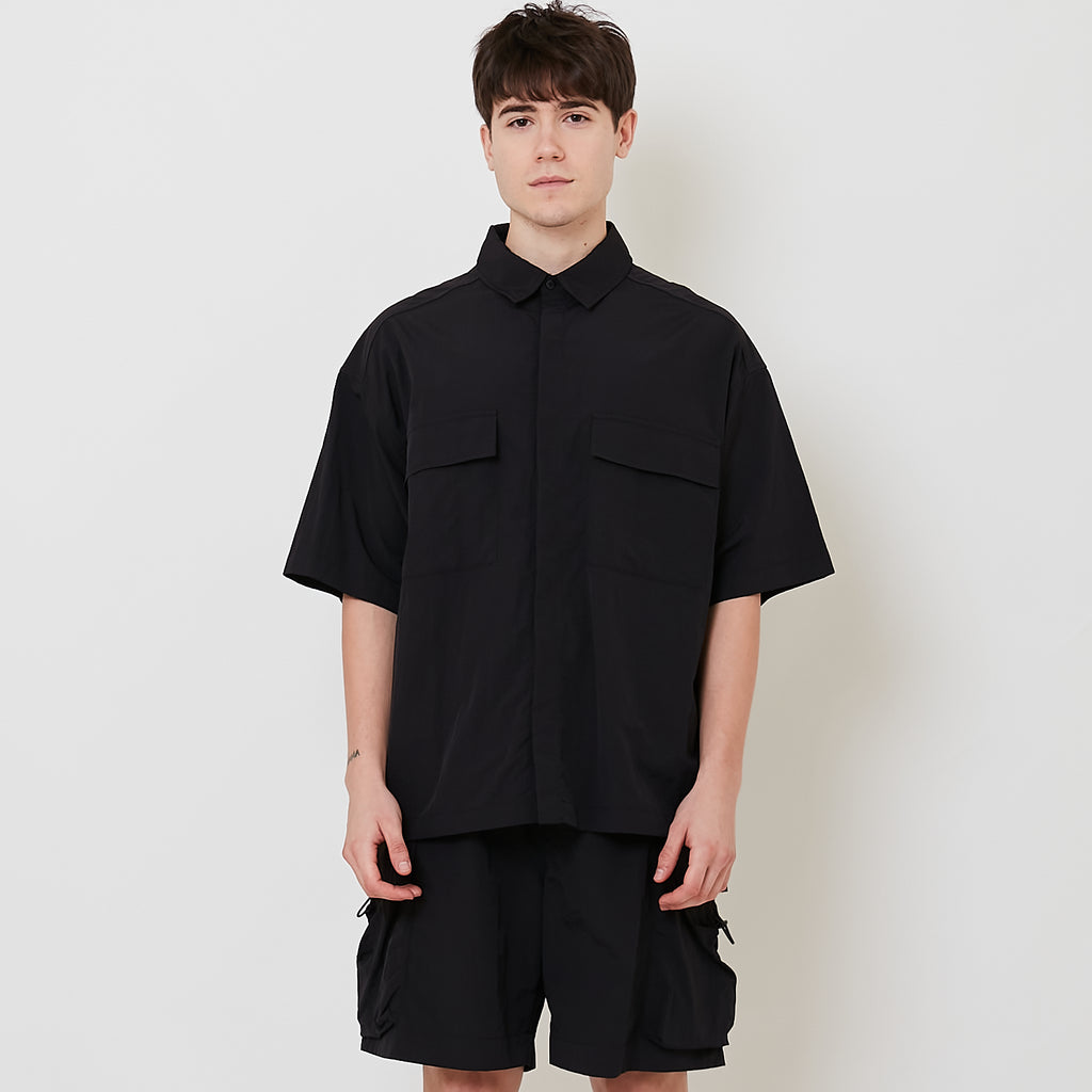 Men Oversized Shirt - Black - SM2509149B
