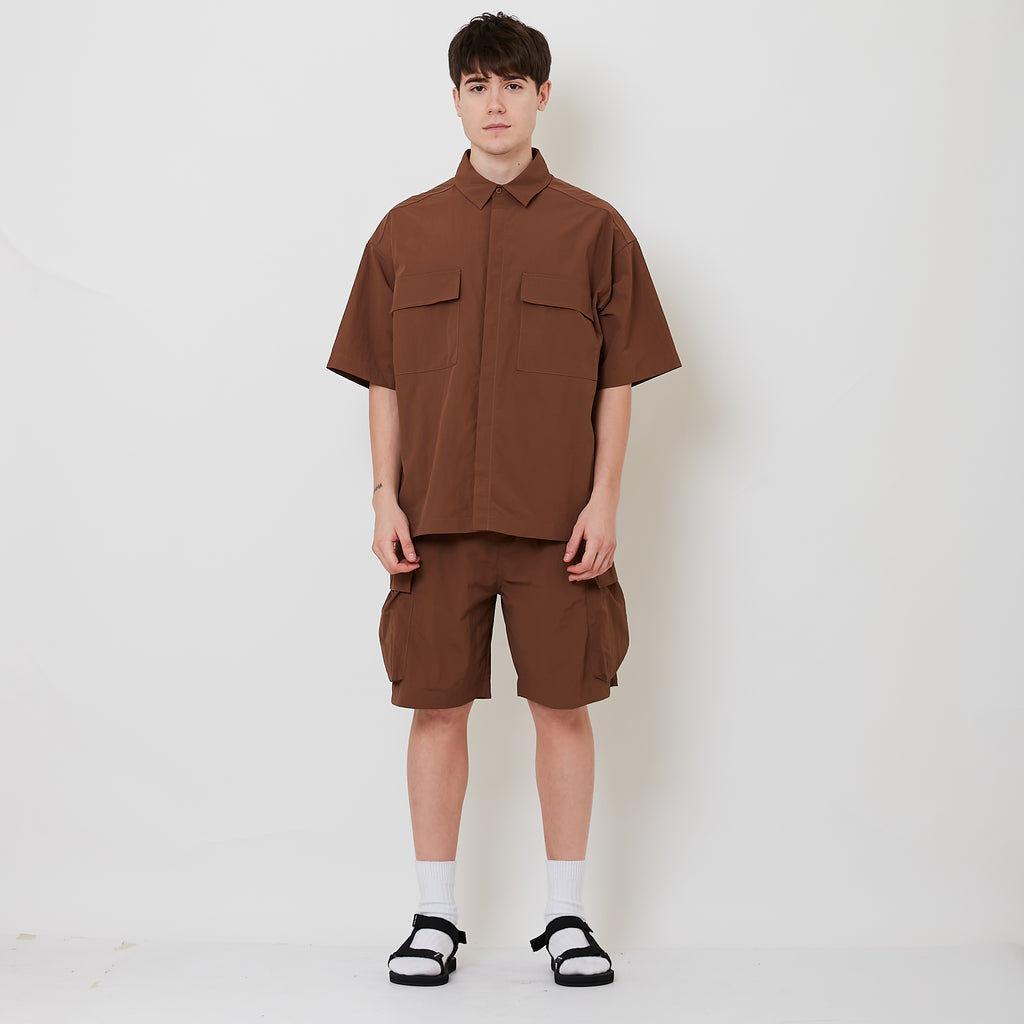 Men Nylon Shorts - Brown - SM2509150A