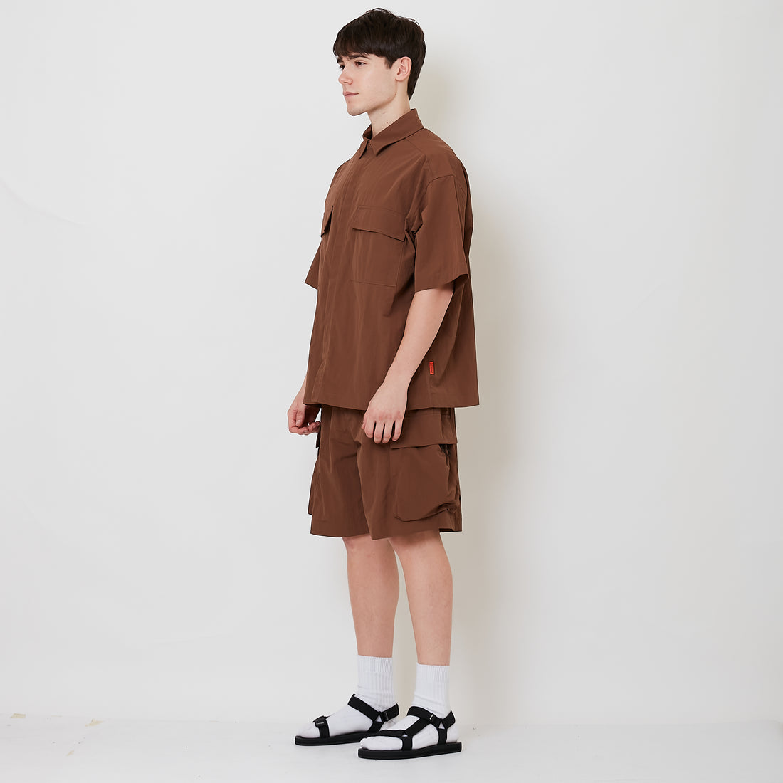 Men Nylon Shorts - Brown - SM2509150A