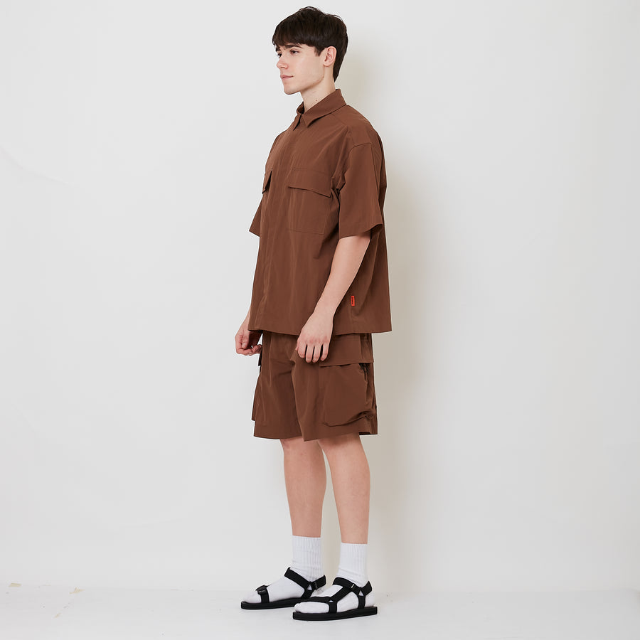 Men Nylon Shorts - Brown - SM2509150A