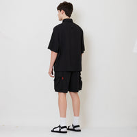 Men Nylon Shorts - Black - SM2509150B