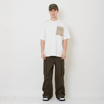 Men Barrel Leg Cargo Pants - Army Green - SM2509151A