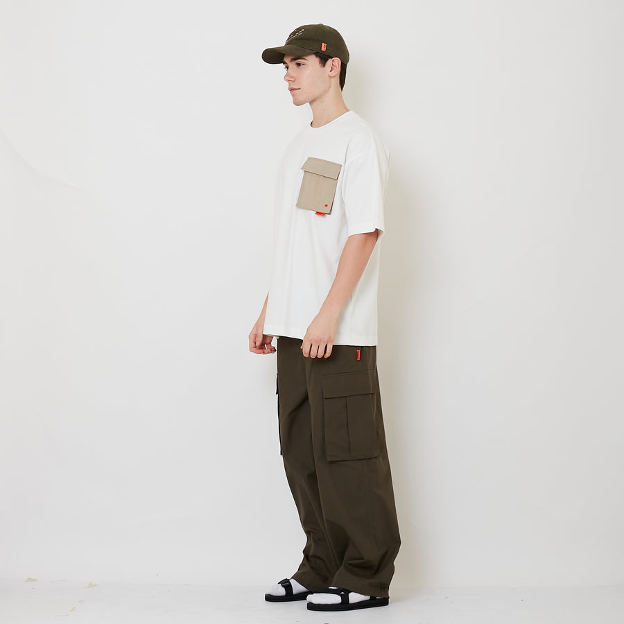 Men Barrel Leg Cargo Pants - Army Green - SM2509151A