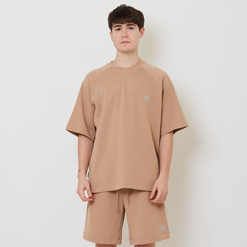 Men Oversized Pique Top - Khaki - SM2509153B