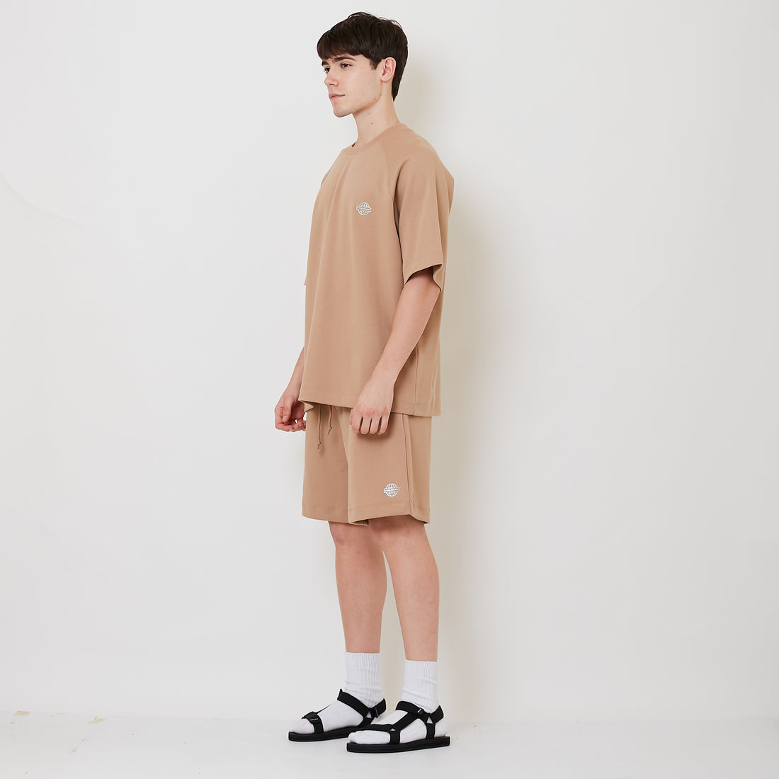 Men Pique Shorts - Khaki - SM2509154B