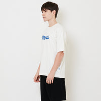 Men Embroidery Oversized Tee - Off White - SM2509155A