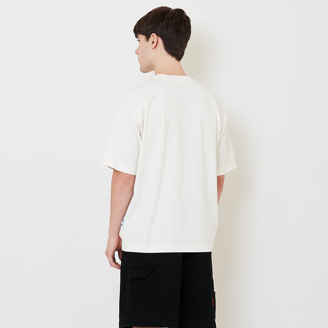 Men Embroidery Oversized Tee - Off White - SM2509155A