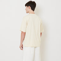 Men Embroidery Oversized Tee - Cream - SM2509155C
