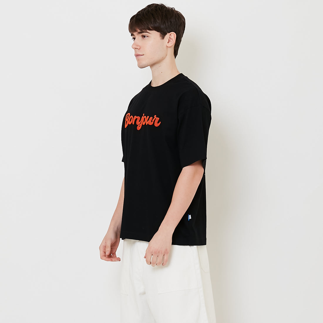 Men Embroidery Oversized Tee - Black - SM2509155E