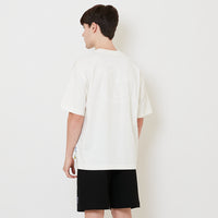 Men Embroidery Oversized Tee - Off White - SM2509156A