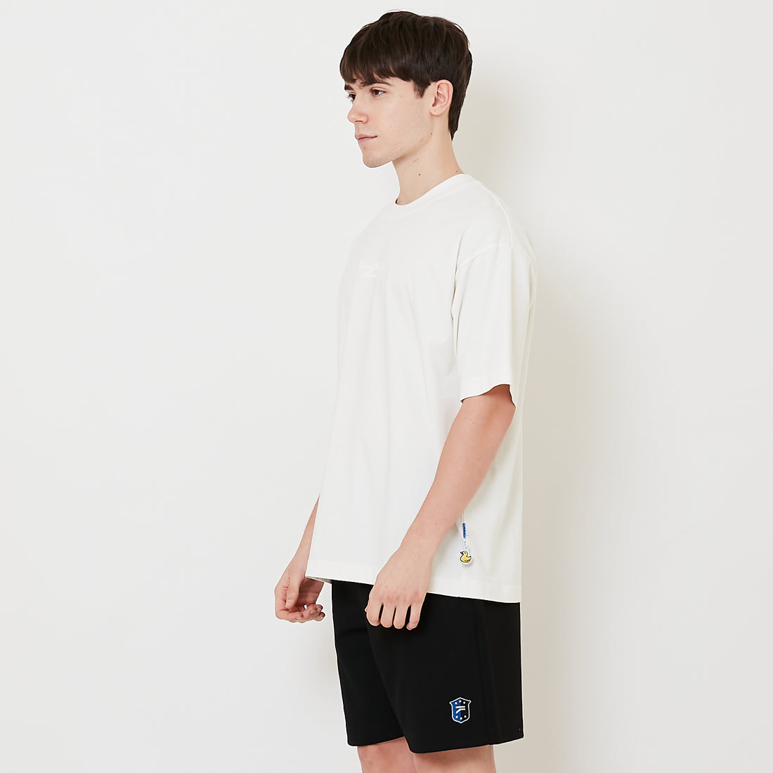 Men Embroidery Oversized Tee - Off White - SM2509156A