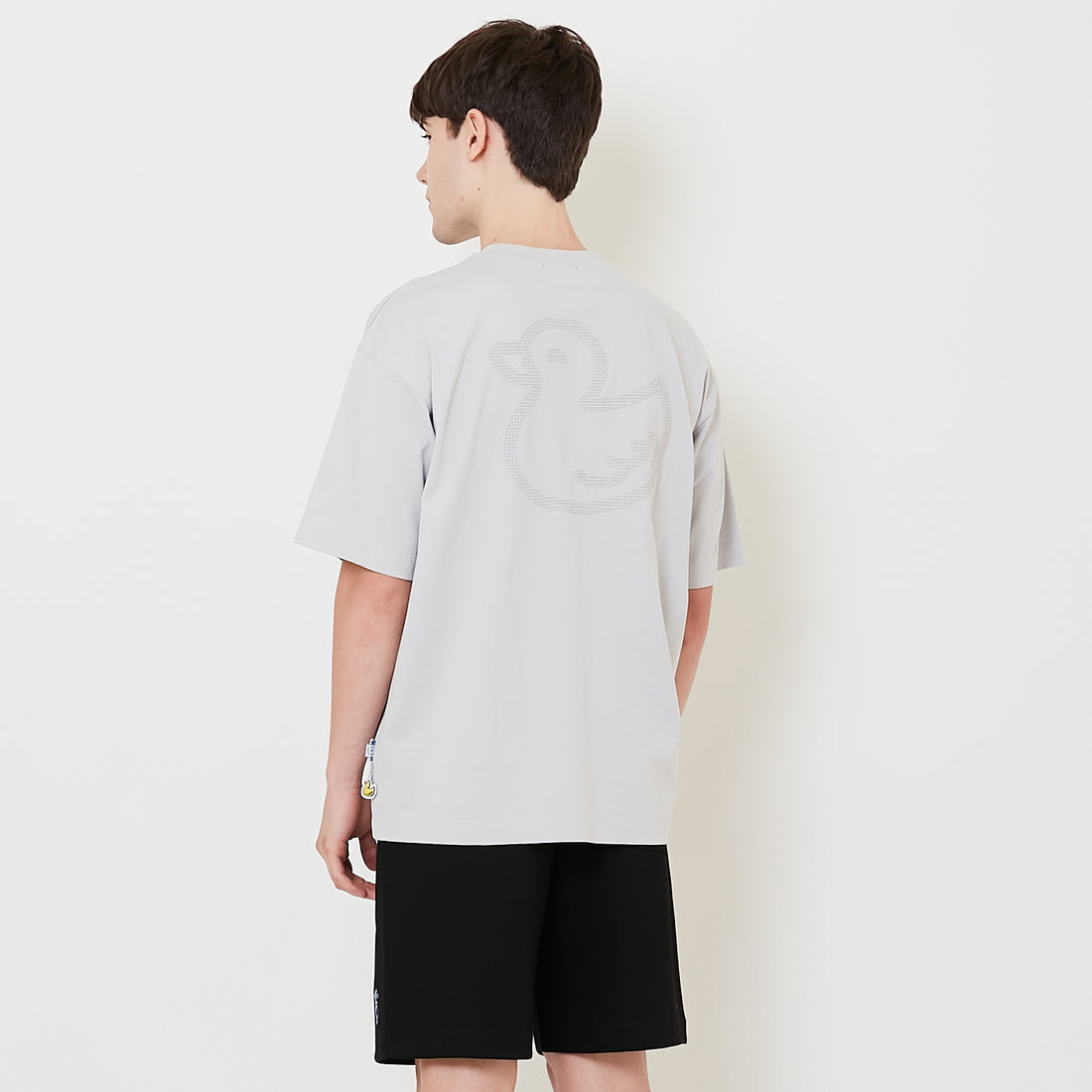 Men Embroidery Oversized Tee - Light Grey - SM2509156B