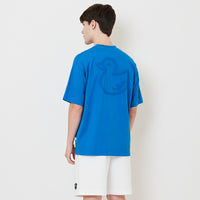 Men Embroidery Oversized Tee - Royal Blue - SM2509156D