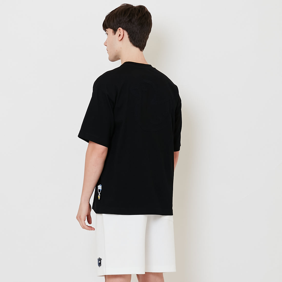 Men Embroidery Oversized Tee - Black - SM2509156E