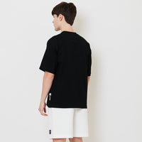 Men Embroidery Oversized Tee - Black - SM2509156E