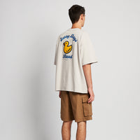 Men Embroidery Oversized Tee - Light Grey - SM2509157C