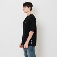 Men Embroidery Oversized Tee - Black - SM2509157F