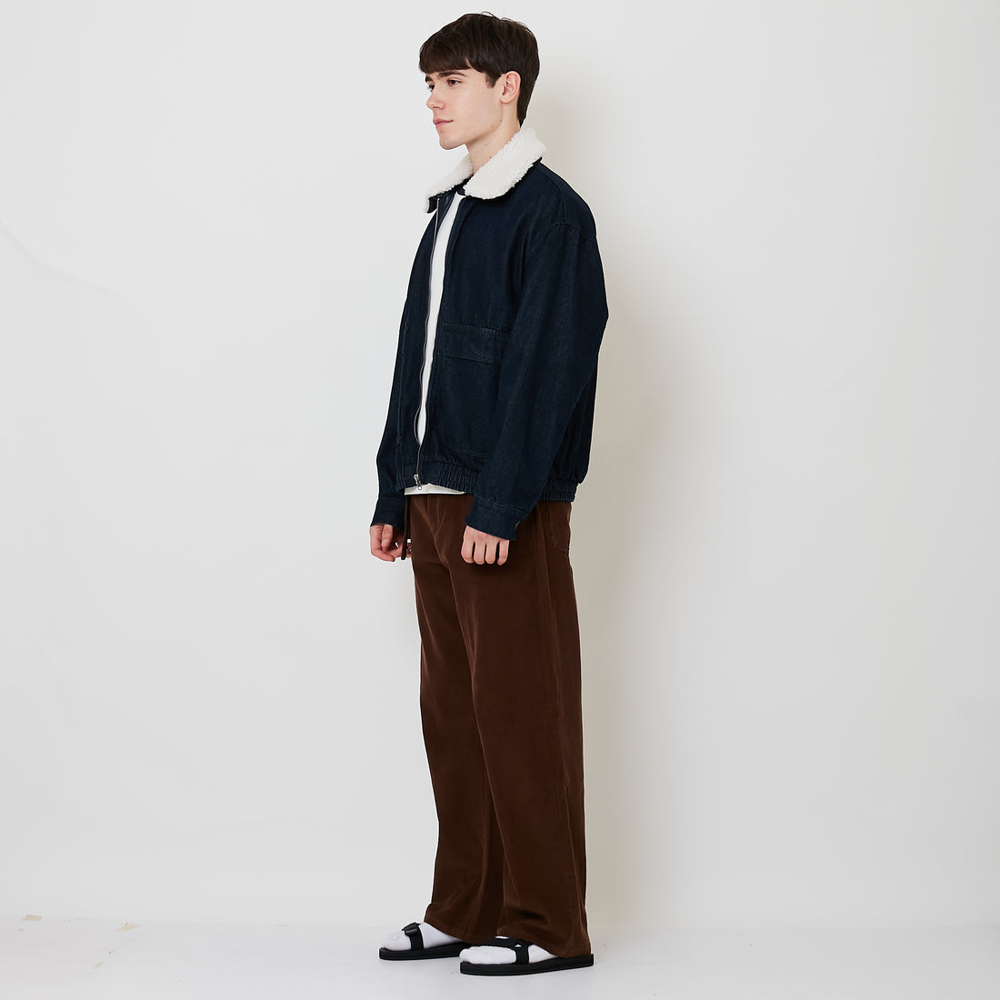 Men Barrel Leg Long Pants - Khaki - SM2510159A