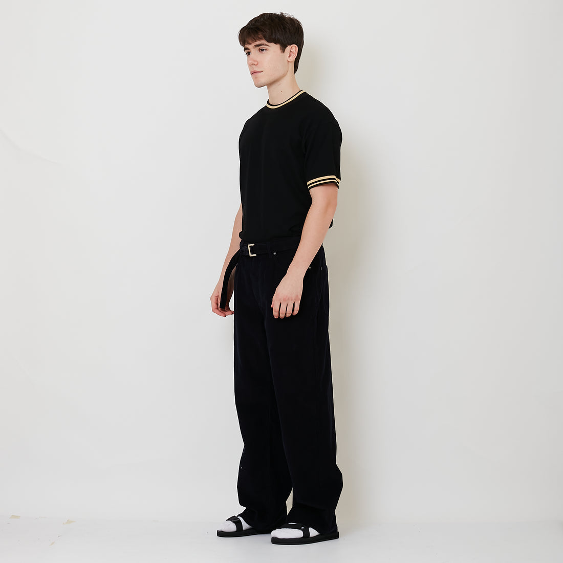 Men Barrel Leg Long Pants - Navy - SM2510159B