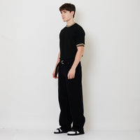 Men Barrel Leg Long Pants - Navy - SM2510159B