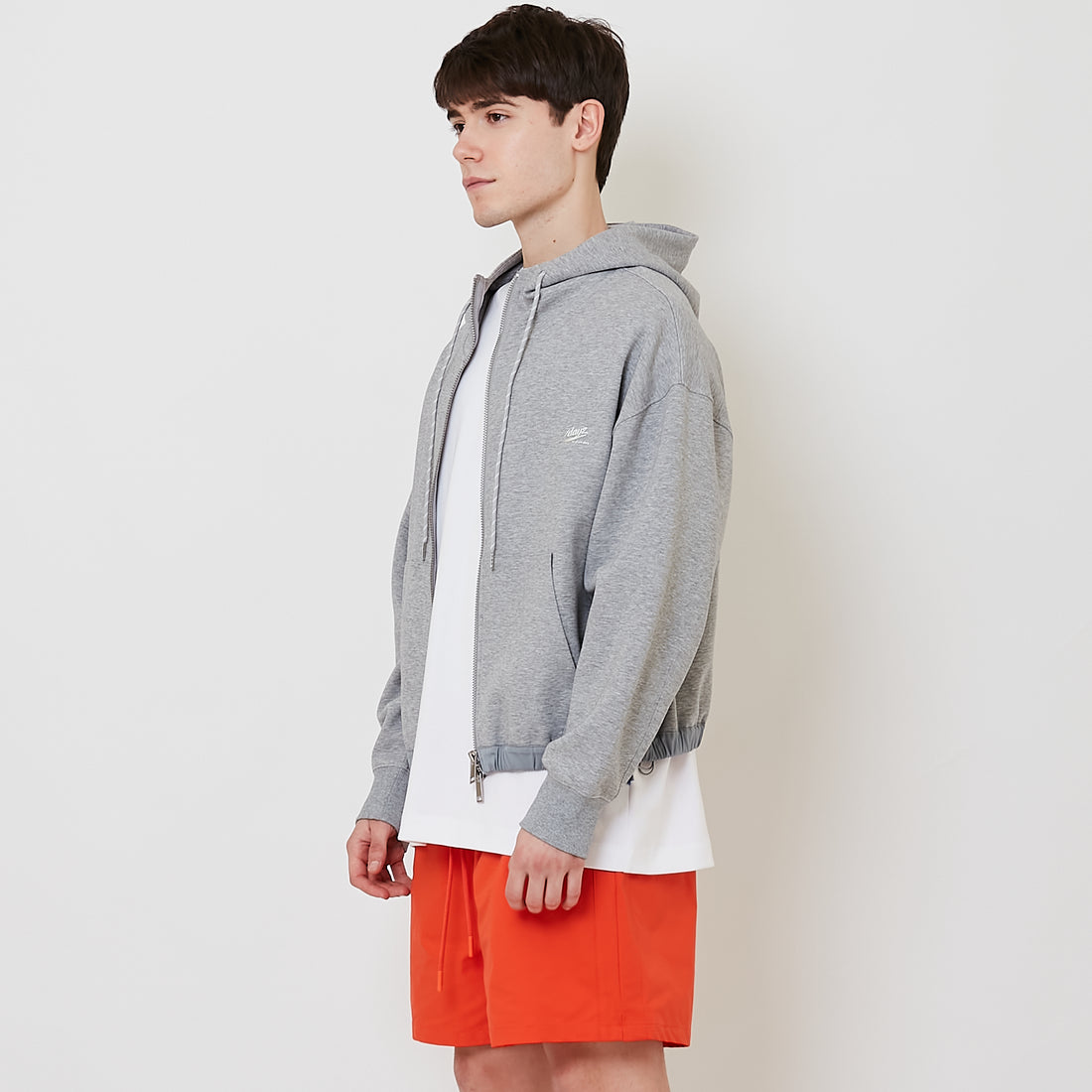 Men Oversized Jacket - Melange Grey - SM2510161B