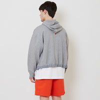 Men Oversized Jacket - Melange Grey - SM2510161B