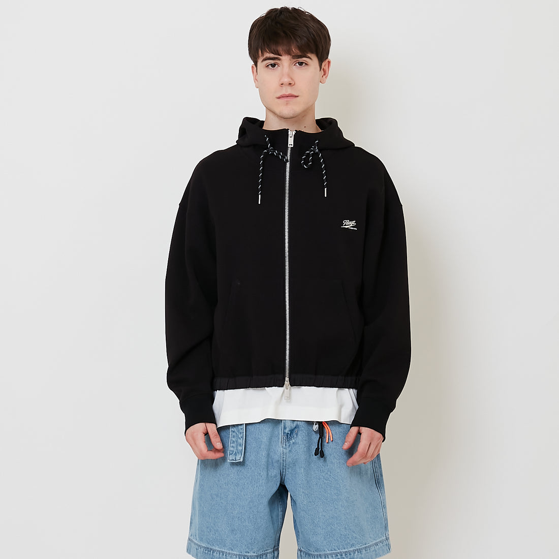 Men Oversized Jacket - Black - SM2510161C