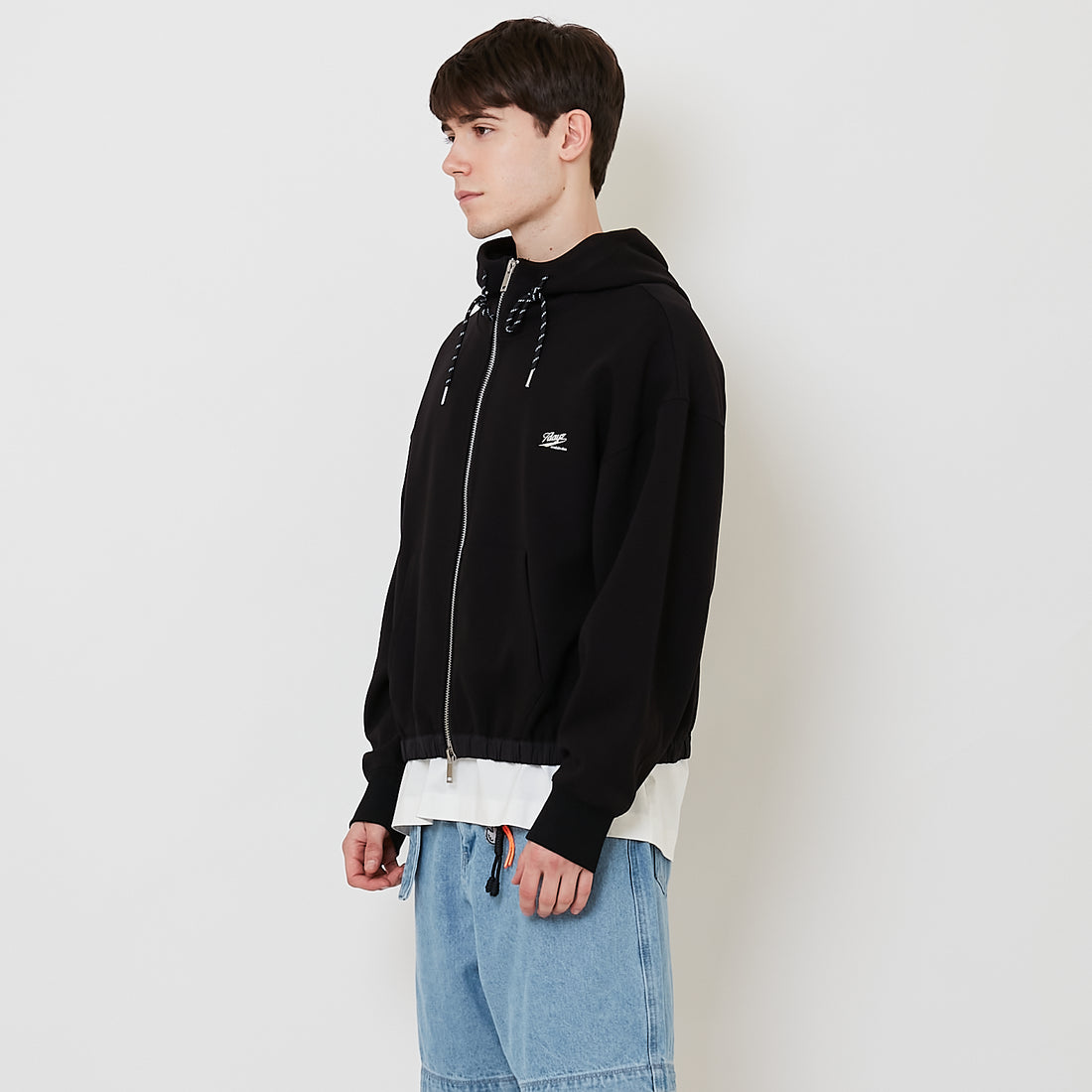 Men Oversized Jacket - Black - SM2510161C