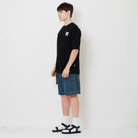 Men Wide Leg Jorts - Dark Blue - SM2510166C