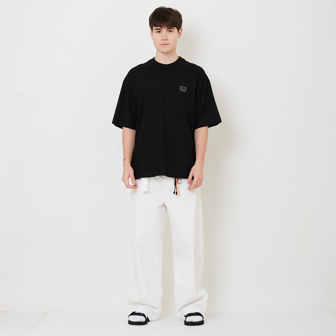 Men Barrel Leg Long Jeans - Off White - SM2510167A