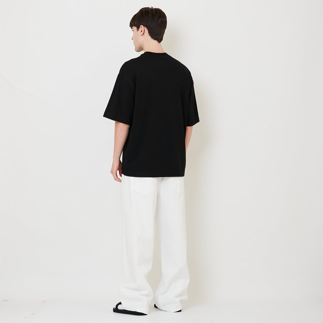 Men Barrel Leg Long Jeans - Off White - SM2510167A